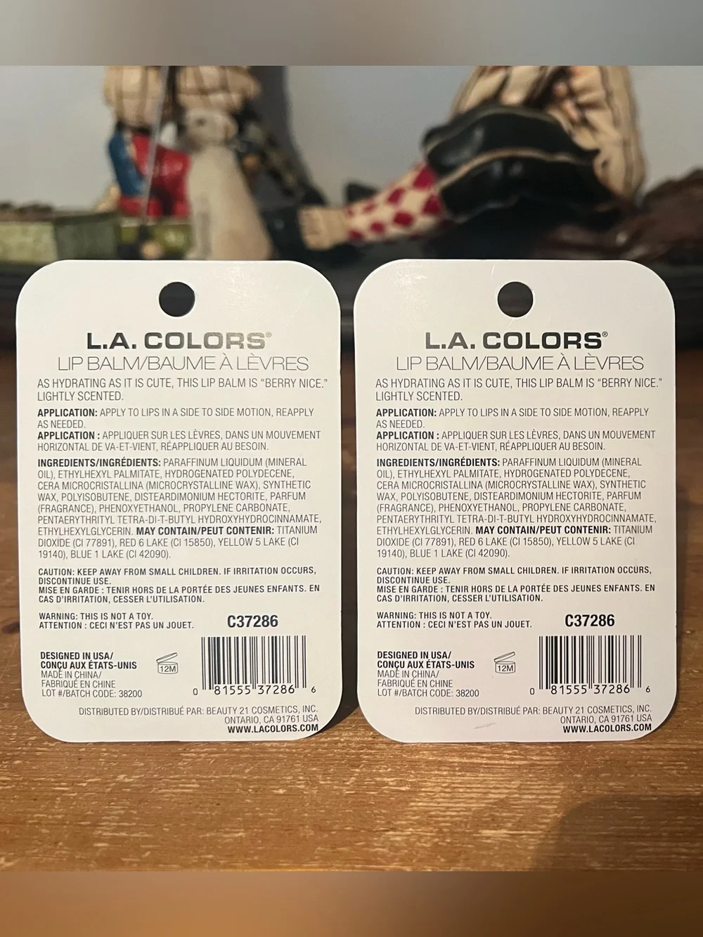 LA Colors Bundle You’re Berry Nice Lip Balm Set of 2 Berry Scented New Package